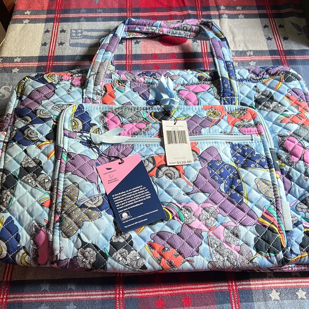 NWT Vera Bradley Butterfly By weekender travel bag